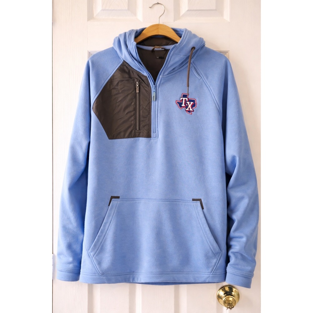 Texas Rangers MLB Levelwear Blue Quarter Zip‎ Hoodie Pullover Men's M